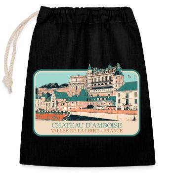 Château d'Amboise, Loire Valley - Closable cotton gift bag (25x30cm) - black - Front