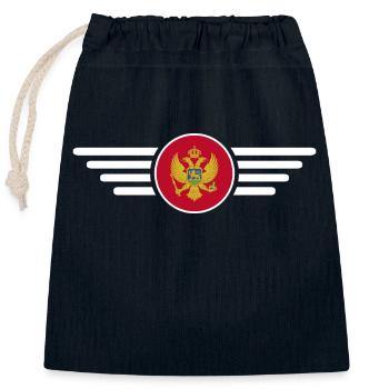 Montenegro Stil Design T-Shirt - Verschließbarer Geschenkbeutel aus Baumwolle (25x30cm) - Navy - Vorne