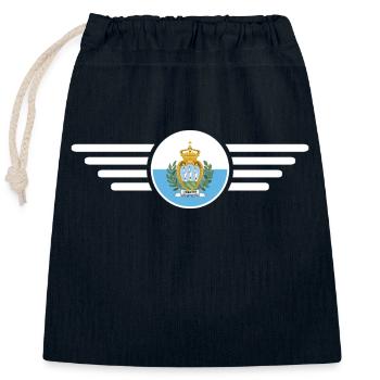 San Marino style design t-shirt - Closable cotton gift bag (25x30cm) - navy - Front