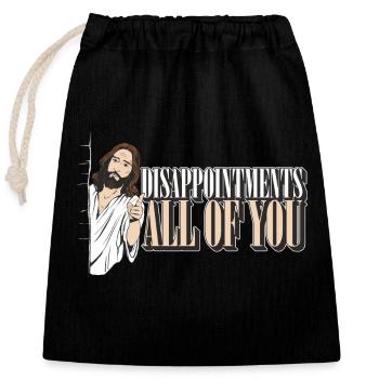 Funny Jesus Facepalm Meme Disappointments All Of - Verschließbarer Geschenkbeutel aus Baumwolle (25x30cm) - Schwarz - Vorne