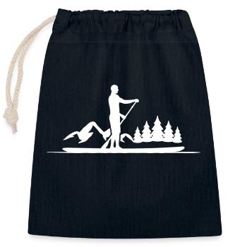 Stand up paddle - La vie est meilleure sur une planche de SUP - Sac cadeau en coton avec cordon (25 x 30 cm) - bleu marine - Devant