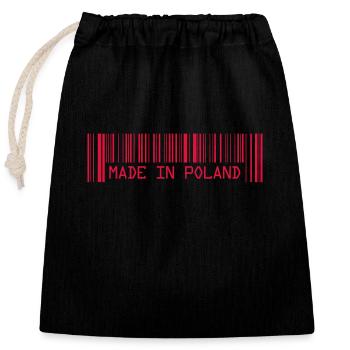 Fabriqué en Pologne - Pologne - Pologne - Code-barres - Dash - Sac cadeau en coton avec cordon (25 x 30 cm) - noir - Devant
