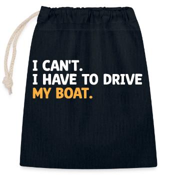 I Can't I Have To Go Boating Paddle Boat - Closable cotton gift bag (25x30cm) - navy - Front