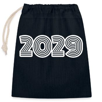 Geboren 2029 - Verschließbarer Geschenkbeutel aus Baumwolle (25x30cm) - Navy - Vorne
