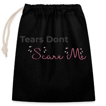 Chemise Tears Don’t Scare Me – Sad Soft Girl - Sac cadeau en coton avec cordon (25 x 30 cm) - noir - Devant