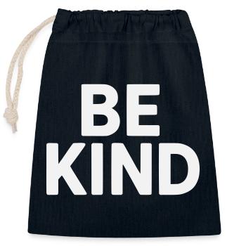 Be kind slogan plain - Sac cadeau en coton avec cordon (25 x 30 cm) - bleu marine - Devant