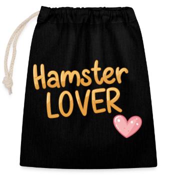 Design Hamster Amoureux pour Animaux - Sac cadeau en coton avec cordon (25 x 30 cm) - noir - Devant