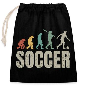 Football Evolution | Soccer Evolution - Closable cotton gift bag (25x30cm) - black - Front
