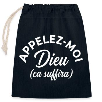 Gift idea Call me God it's enough funny - Closable cotton gift bag (25x30cm) - navy - Front