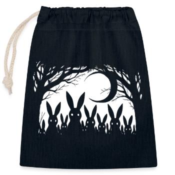 Gothic Bunny Weirdcore Dark Horror Animal Doll - Closable cotton gift bag (25x30cm) - navy - Front