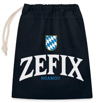 BayernWappen ZEFIX Logo - Verschließbarer Geschenkbeutel aus Baumwolle (25x30cm) - Navy - Vorne
