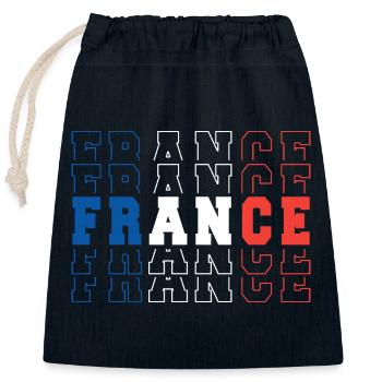France Football Fan Drapeau Bleu Blanc Rouge Sport - Sac cadeau en coton avec cordon (25 x 30 cm) - bleu marine - Devant