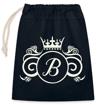 Monogramme Royal B - Sac cadeau en coton avec cordon (25 x 30 cm) - bleu marine - Devant