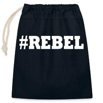Rebel - Closable cotton gift bag (25x30cm) - navy - Front