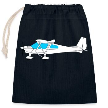 Flugzeug Pilot Flieger Ultraleichtflugzeug UL c42 - Verschließbarer Geschenkbeutel aus Baumwolle (25x30cm) - Navy - Vorne
