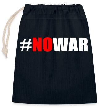 No war - Closable cotton gift bag (25x30cm) - navy - Front