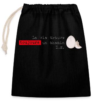 Toujours un chemin - Sac cadeau en coton avec cordon (25 x 30 cm) - noir - Devant