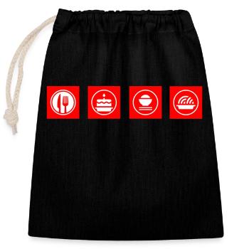 Trading de Bitcoin et d'actions cryptographiques - Sac cadeau en coton avec cordon (25 x 30 cm) - noir - Devant