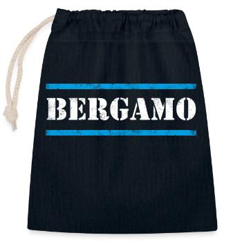 Bergame - Sac cadeau en coton avec cordon (25 x 30 cm) - bleu marine - Devant