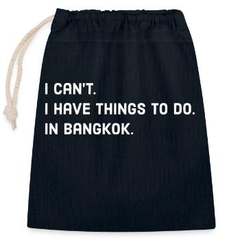 Citation de Bangkok - Sac cadeau en coton avec cordon (25 x 30 cm) - bleu marine - Devant
