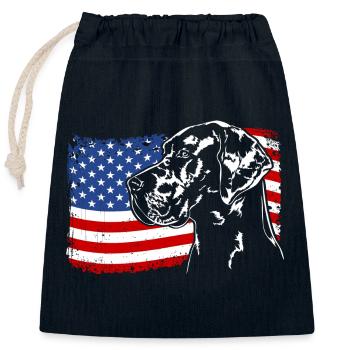 Deutsche Dogge Amerika Fahne Hunde Wilsigns - Verschließbarer Geschenkbeutel aus Baumwolle (25x30cm) - Navy - Vorne