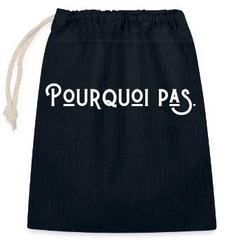 Why not - Closable cotton gift bag (25x30cm) - navy - Front