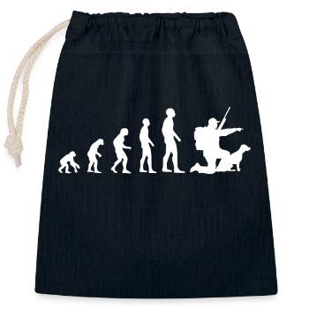 Evolution Jagdmann Humor Jäger Lustig - Verschließbarer Geschenkbeutel aus Baumwolle (25x30cm) - Navy - Vorne