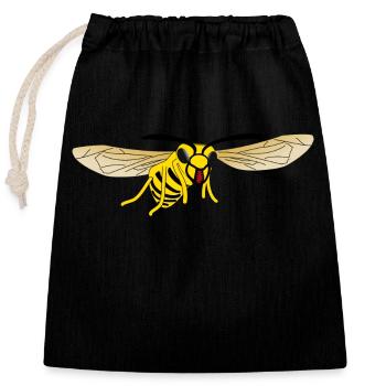 Hornet Wasp - Closable cotton gift bag (25x30cm) - black - Front
