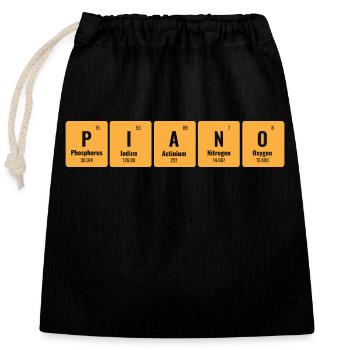 Piano Tableau périodique des éléments Pianiste Pian - Sac cadeau en coton avec cordon (25 x 30 cm) - noir - Devant