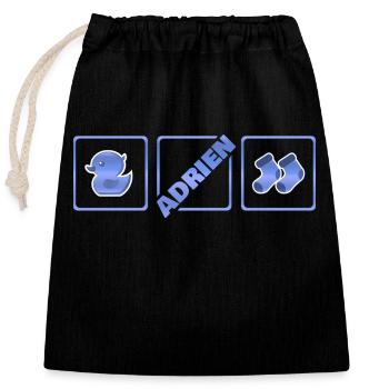Adrien comme naissance - Sac cadeau en coton avec cordon (25 x 30 cm) - noir - Devant