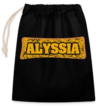 Heirat Alyssia - Verschließbarer Geschenkbeutel aus Baumwolle (25x30cm) - Schwarz - Vorne