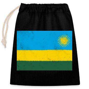 Flagge von Ruanda - Verschließbarer Geschenkbeutel aus Baumwolle (25x30cm) - Schwarz - Vorne