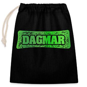 First name Dagmar - Closable cotton gift bag (25x30cm) - black - Front
