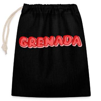 Holidays Grenada - Closable cotton gift bag (25x30cm) - black - Front