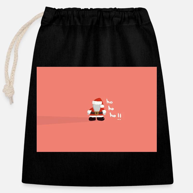 Santa Claus Shadows - Closable cotton gift bag (25x30cm) - black