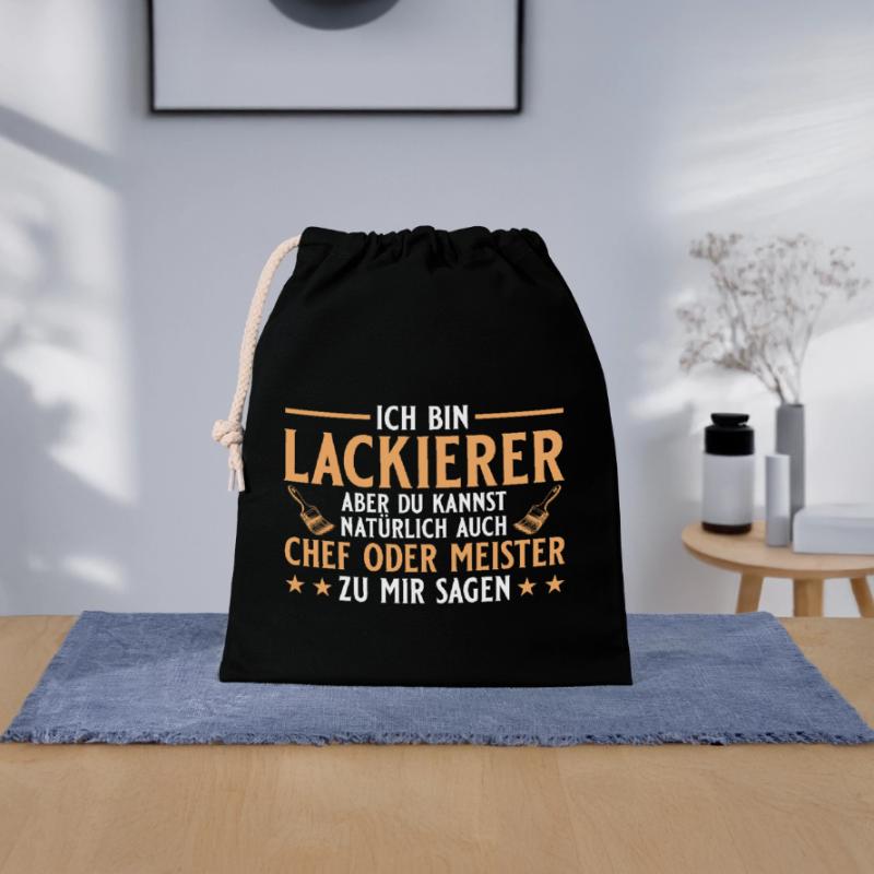 Maler Handwerker Chef oder Meister - Lackierer Verschließbarer Geschenkbeutel aus Baumwolle (25x30cm)
