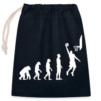 Motif de l’évolution du duk au basket-ball - Sac cadeau en coton avec cordon (25 x 30 cm) - bleu marine - Devant