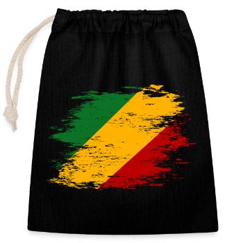 Kongo_Flagge_used - Sac cadeau en coton avec cordon (25 x 30 cm) - noir - Devant