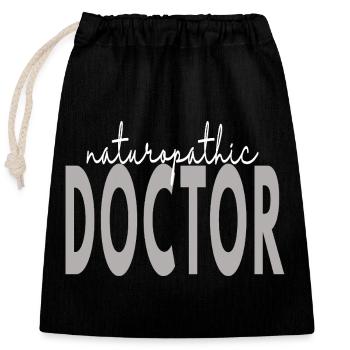 Médecin naturopathe Médecin Médecine naturelle - Sac cadeau en coton avec cordon (25 x 30 cm) - noir - Devant