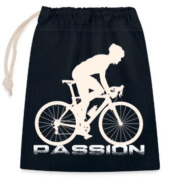 Bike - Closable cotton gift bag (25x30cm) - navy - Front