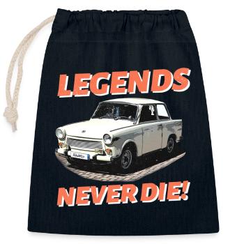 Legends never die - Verschließbarer Geschenkbeutel aus Baumwolle (25x30cm) - Navy - Vorne