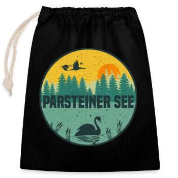 Parsteiner See - Verschließbarer Geschenkbeutel aus Baumwolle (25x30cm) - Schwarz - Vorne