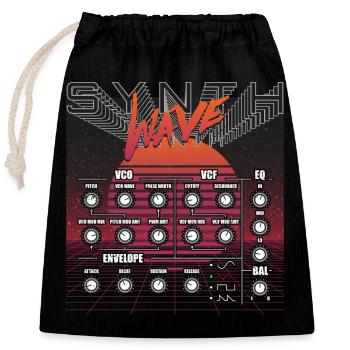 Synthesizer Recording Studio Waveform Synthesis Electro Mu - Closable cotton gift bag (25x30cm) - black - Front