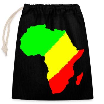 afrique - Sac cadeau en coton avec cordon (25 x 30 cm) - noir - Devant