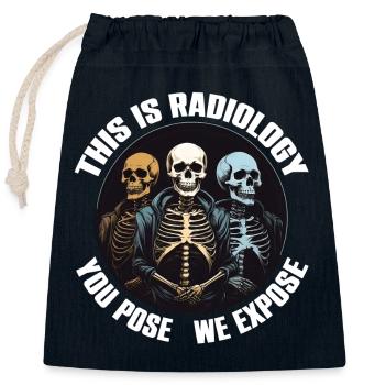 Conception de radiologie squelettes drôles radiologue disant - Sac cadeau en coton avec cordon (25 x 30 cm) - bleu marine - Devant