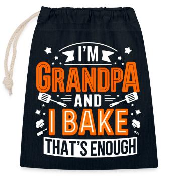 Ich bin Opa und backe lustiger Opa Bäcker Spruch. - Verschließbarer Geschenkbeutel aus Baumwolle (25x30cm) - Navy - Vorne
