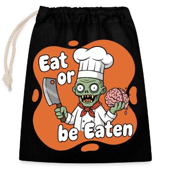 Cooking Zombie Eat or Be Eaten - Closable cotton gift bag (25x30cm) - black - Front