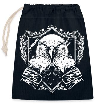 Adler Boxen MMA - Verschließbarer Geschenkbeutel aus Baumwolle (25x30cm) - Navy - Vorne