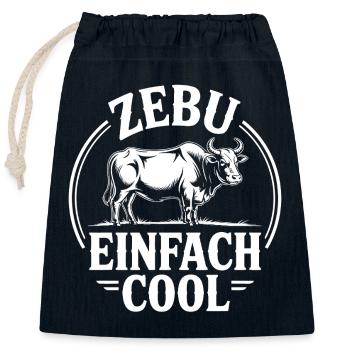 Zebu Einfach Cool - Verschließbarer Geschenkbeutel aus Baumwolle (25x30cm) - Navy - Vorne