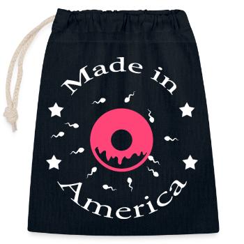 Made in America - Verschließbarer Geschenkbeutel aus Baumwolle (25x30cm) - Navy - Vorne
